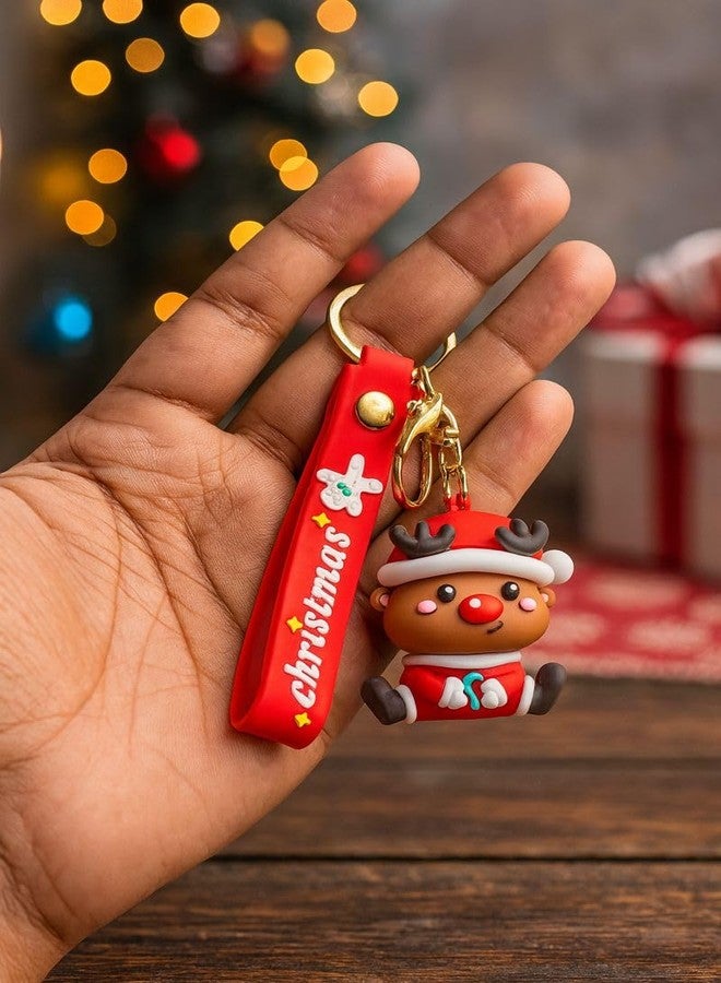 IndusBay® Set of 2, 3D Christmas Theme Cute Keychain Bag Keychain Key Holder Christmas Party Gift Giveaways Pendants Key Chain Gifts, Multicolor - Image 5